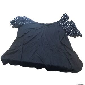 Rag doll 3X plus size black polka dot sleeve blouse NWT